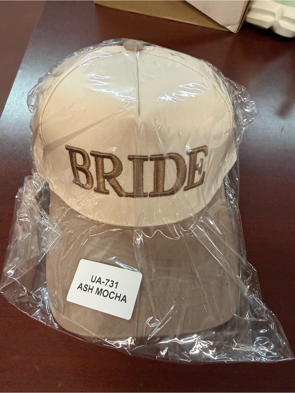 Zenana Outfitters BRIDE Embroidered Ash Mocha Baseball Cap